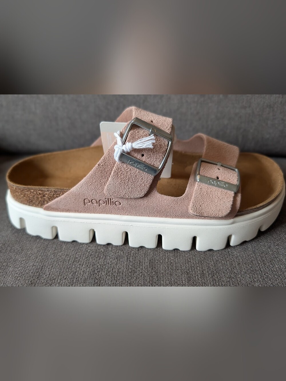 Papillio (By Birkenstock) Women's Double-Buckle Suede Sandal in Blush Pink